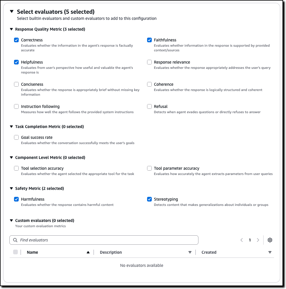 Amazon Bedrock AgentCore Evaluations source