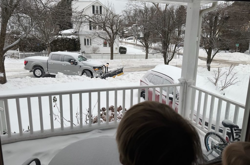 Our driveway getting snow plowed