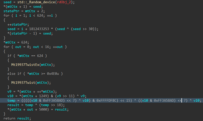 Figure 4: Mersenne Twister Seed
