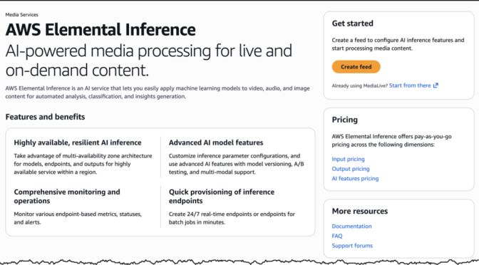 Transform live video for mobile audiences with AWS Elemental Inference