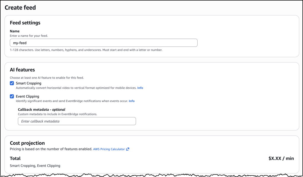 AWS Elemental Inference console