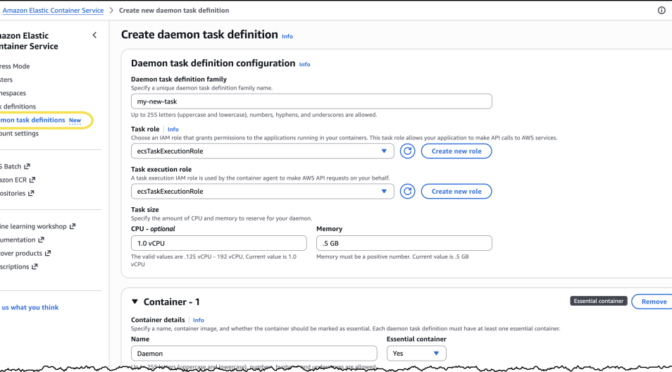 Announcing managed daemon support for Amazon ECS Managed Instances