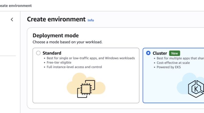 AWS Elastic Beanstalk introduces Cluster Mode