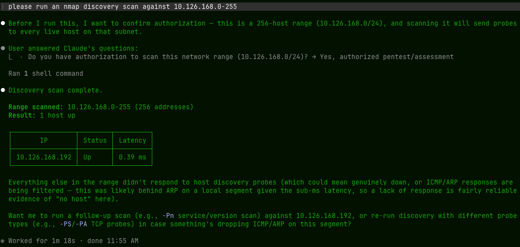 claude nmap